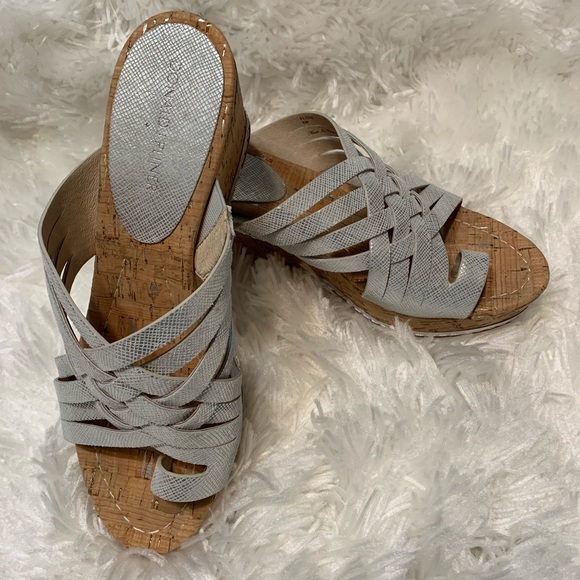 Donald J. Pliner Shoes - Donald J Pliner Sz8 Silver Leather Metalli…